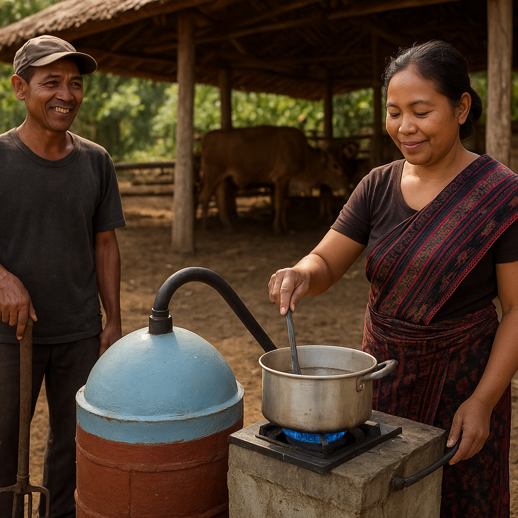 Reaktor Biogas Rumahan dari Limbah Ternak Kurangi Emisi dan Biaya Energi di NTT