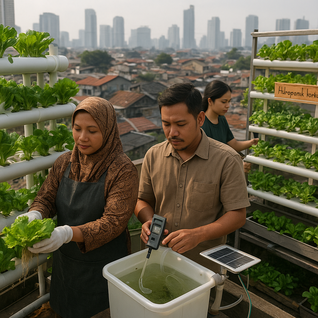 Urban Farming dengan Sistem Hidroponik Vertikal Kembalikan Ketahanan Pangan di Kawasan Perkotaan Padat