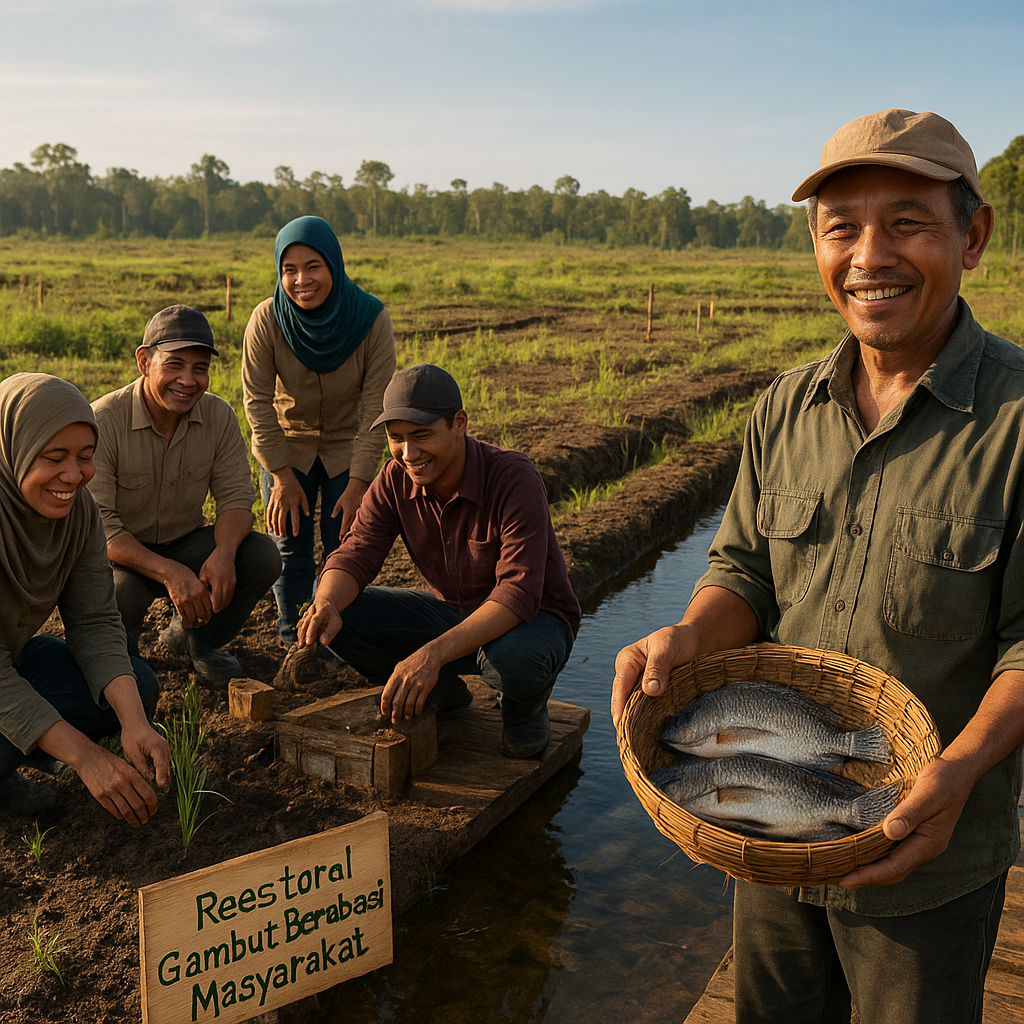 Restorasi Gambut Berbasis Masyarakat di Kalimantan Berhasil Tekan Emisi dan Tingkatkan Hasil Perikanan