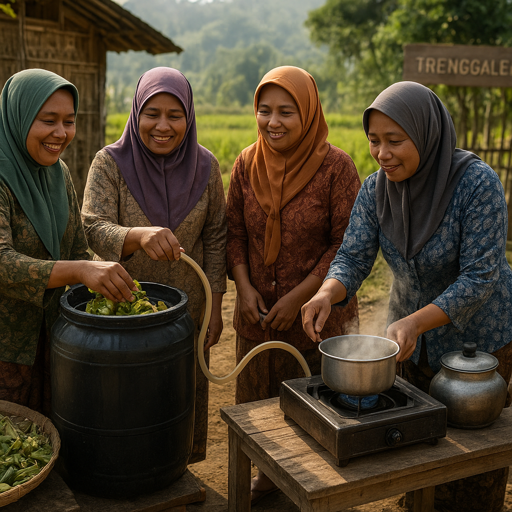 Ibu-Ibu di Trenggalek Olah Sampah Dapur Jadi Biogas untuk Masak