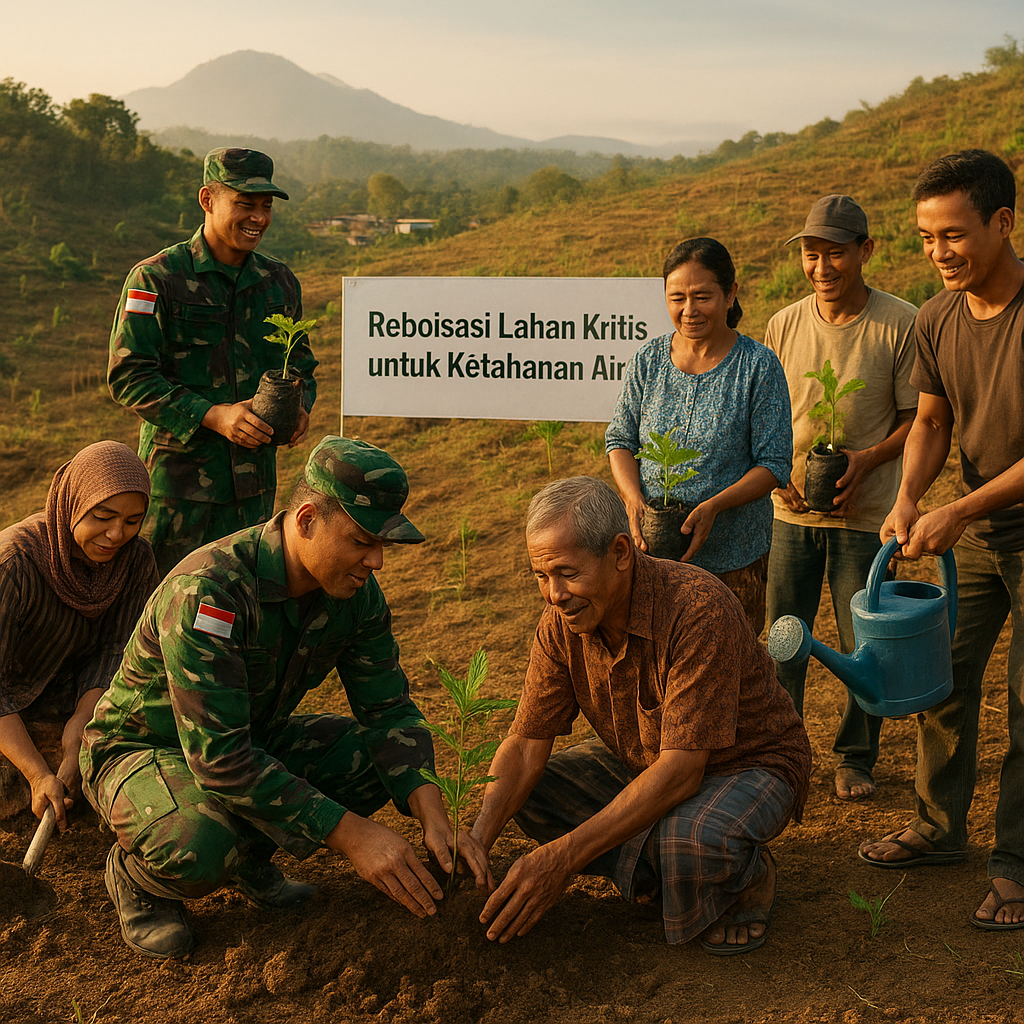 TNI AD Kolaborasi dengan Masyarakat Reboisasi Lahan Kritis untuk Ketahanan Air