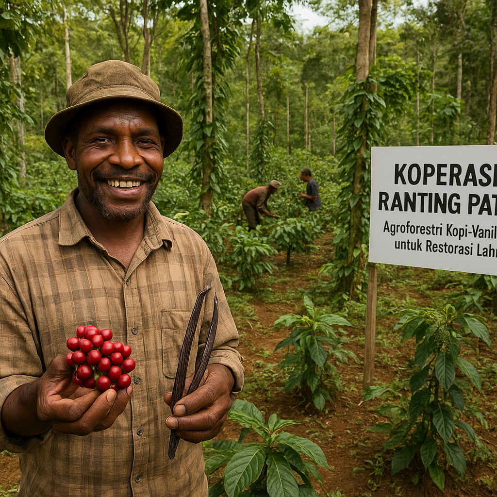 Koperasi Petani Ranting Patah di Papua Kembangkan Sistem Agroforestri Kopi-Perdu untuk Restorasi Lahan dan Tambah Pendapatan