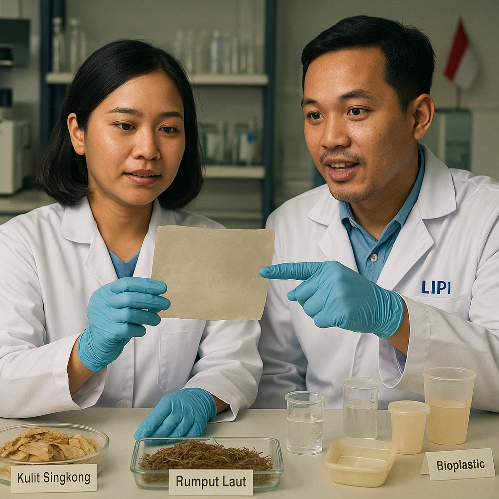 Peneliti LIPI Kembangkan Bioplastik Ramah Lingkungan dari Limbah Kulit Singkong dan Rumput Laut