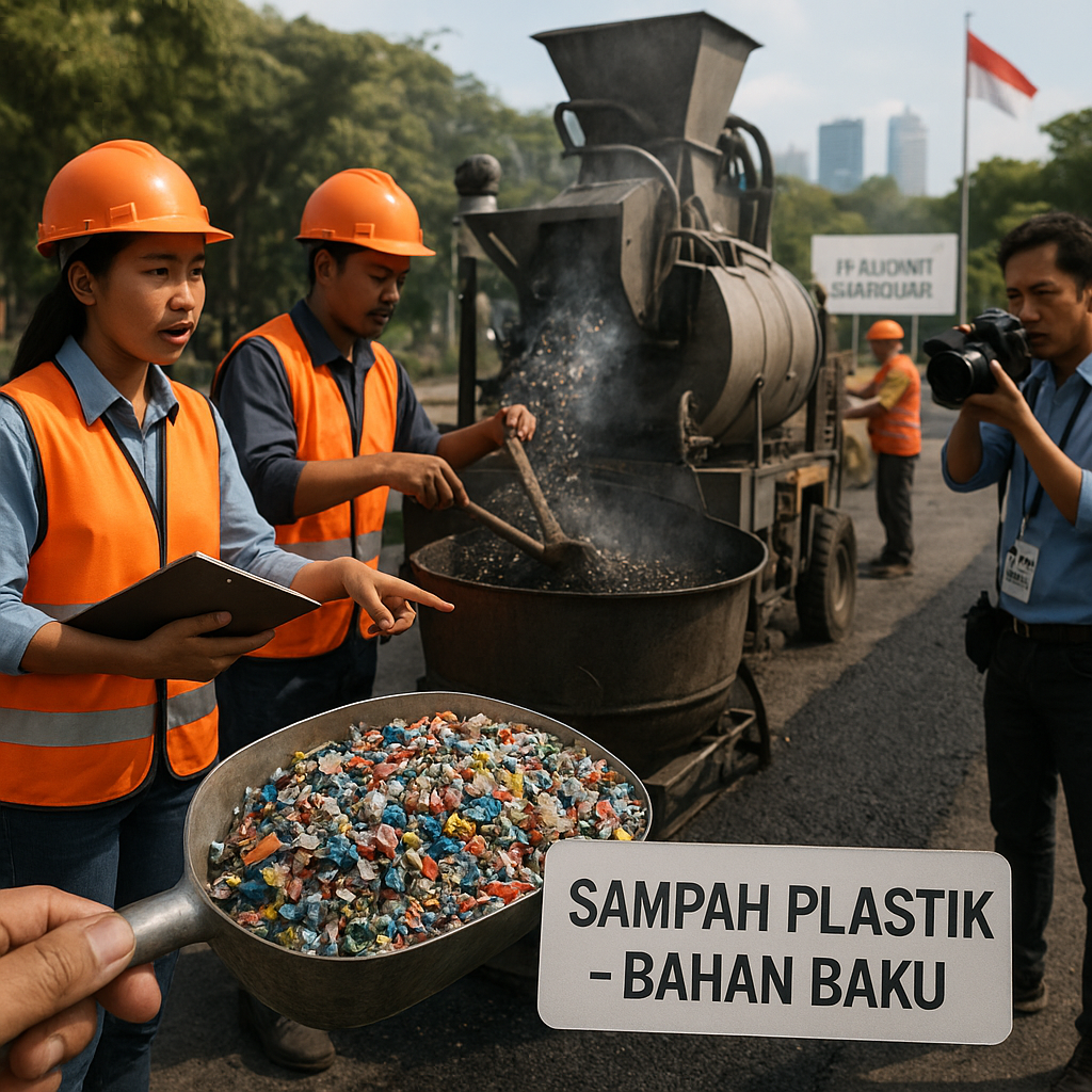 Startup Indonesia Sulap Sampah Plastik Jadi Bahan Baku Aspal Jalan