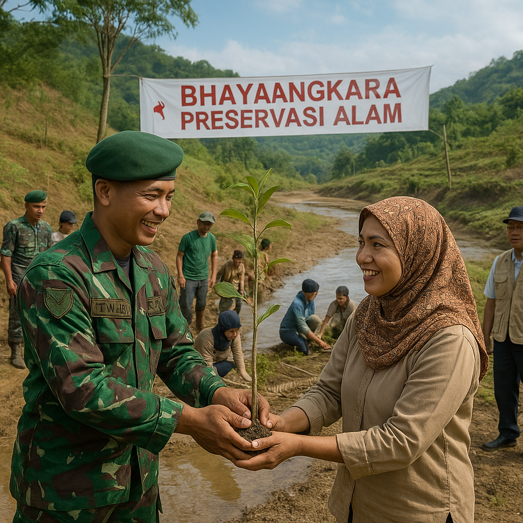Kolaborasi TNI AD dan Masyarakat dalam Program 'Bhayangkara Preservasi Alam' untuk Restorasi DAS