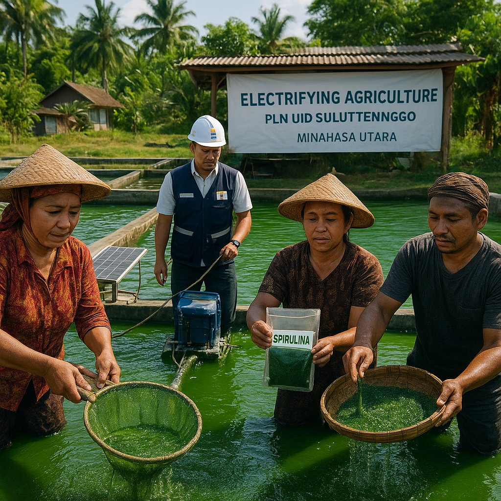 PLN Dukung Ketahanan Pangan Melalui Budidaya dan Pemasaran Spirulina di Minahasa Utara