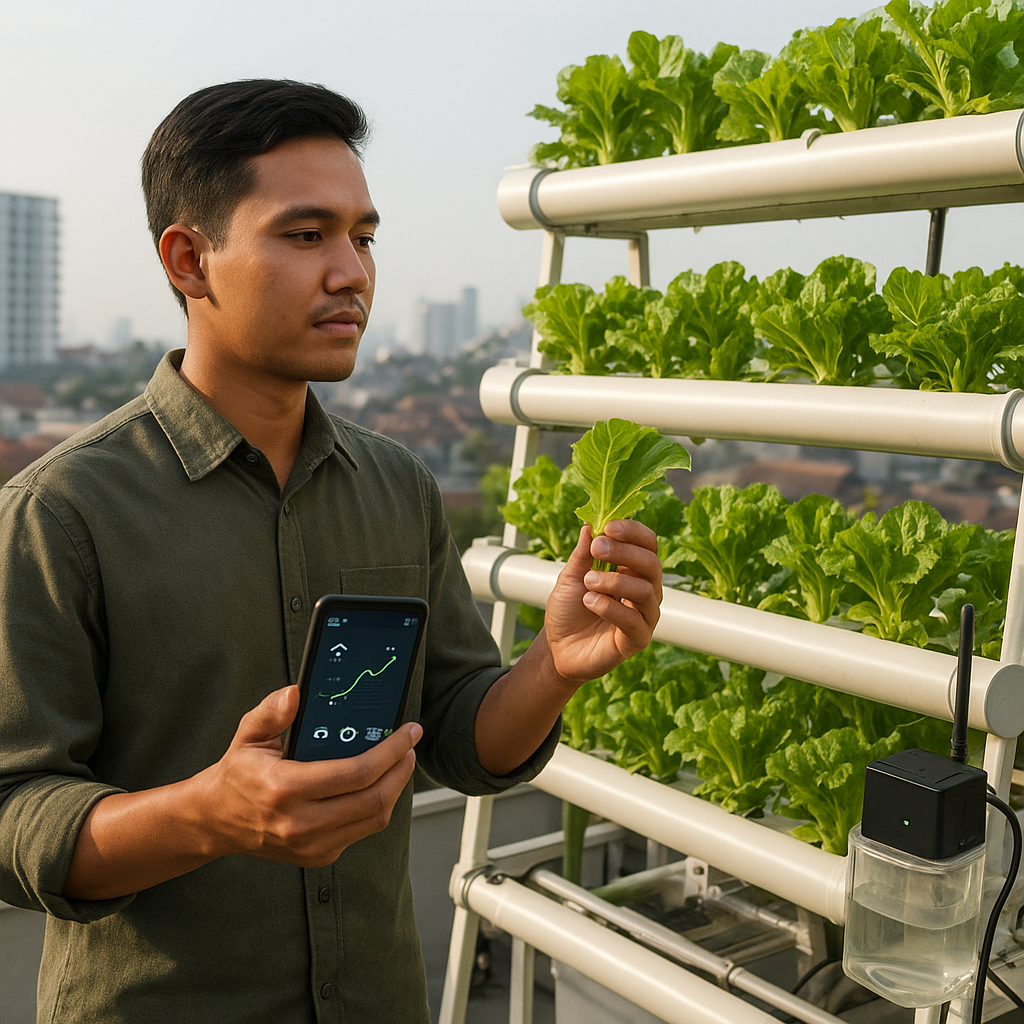 Penerapan Teknologi Hidroponik dan IoT oleh Pemuda Tani di Lahan Terbatas Perkotaan
