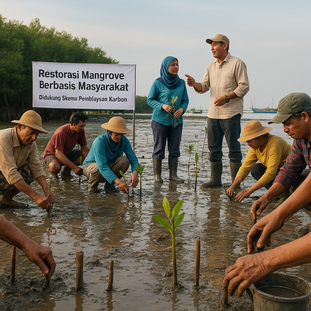 Restorasi Mangrove Berbasis Masyarakat di Pesisir Jawa Didukung Skema Pembiayaan Karbon