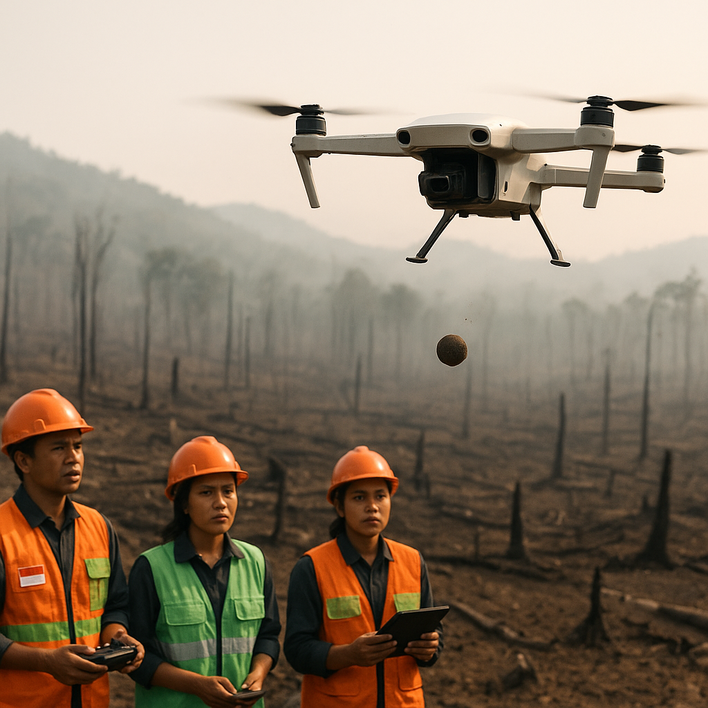 Inovasi Drone Penyebar Benih untuk Reboisasi Lahan Bekas Kebakaran Hutan