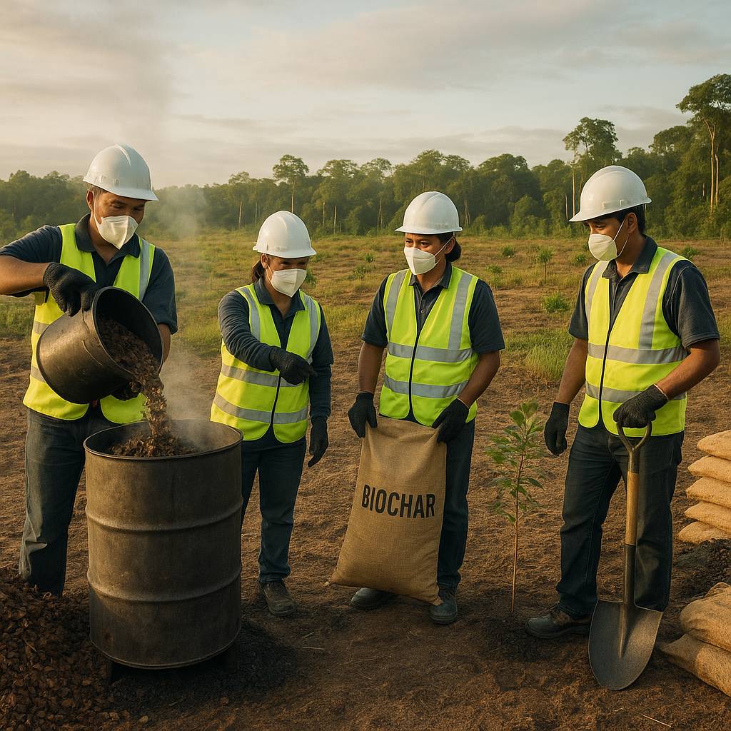 Biochar dari Cangkang Sawit: Solusi Pemulihan Lahan dan Penyerapan Karbon dari Kalimantan