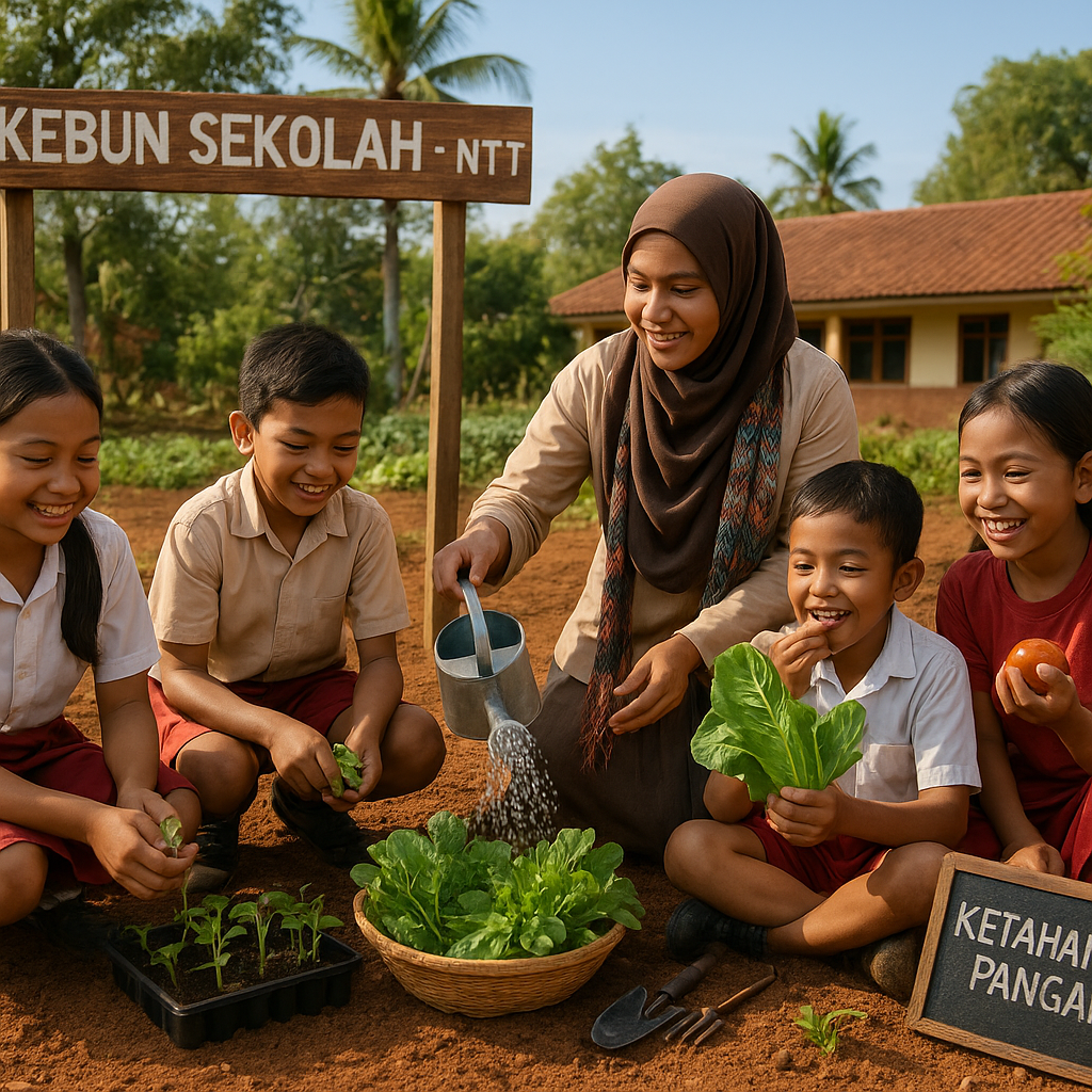 Program 'Kebun Sekolah' di NTT Tingkatkan Gizi Anak dan Edukasi Ketahanan Pangan Sejak Dini