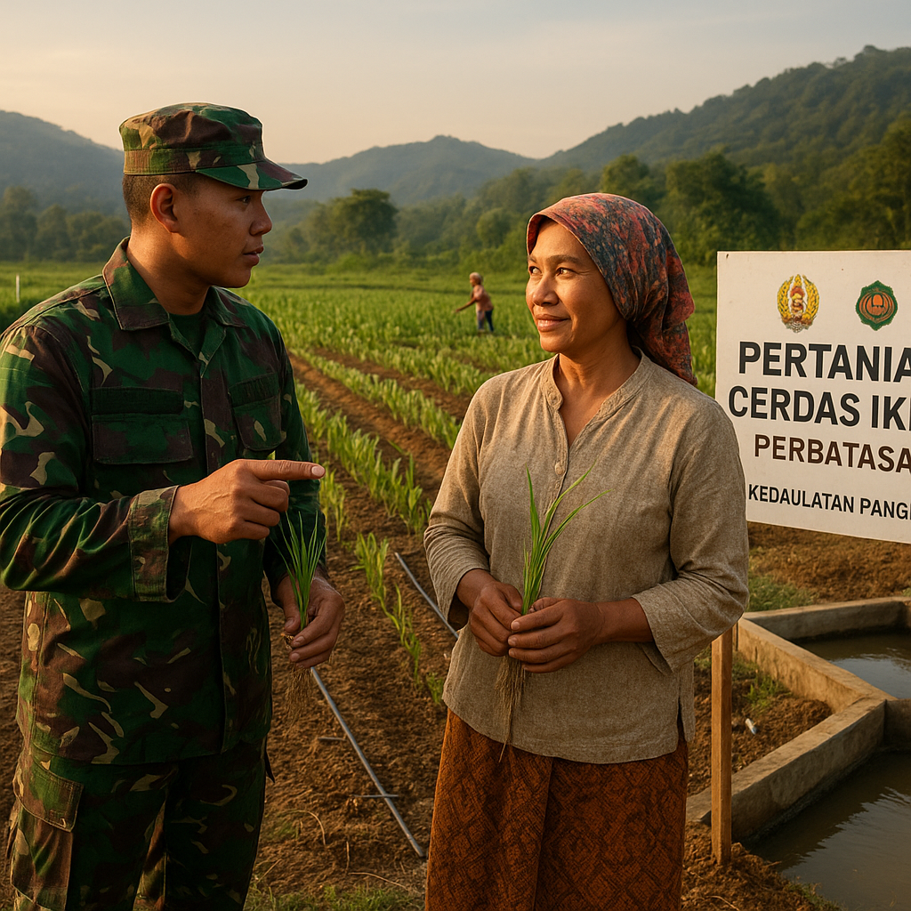 TNI AD Kolaborasi dengan Masyarakat Kembangkan Pertanian Cerdas Iklim di Perbatasan untuk Kedaulatan Pangan
