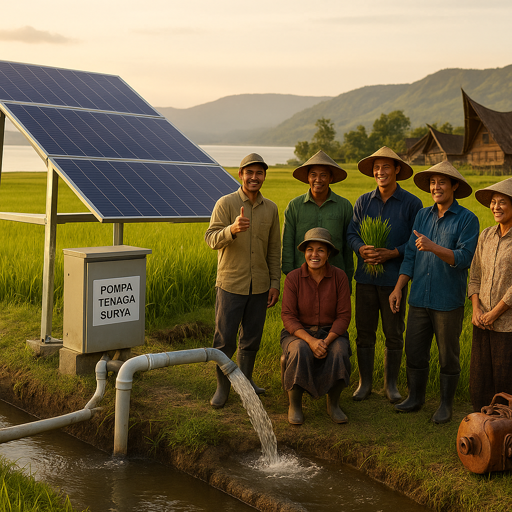Pompa Air Tenaga Surya di Samosir Bebaskan 749 Petani dari Biaya Irigasi dan Tingkatkan Produksi