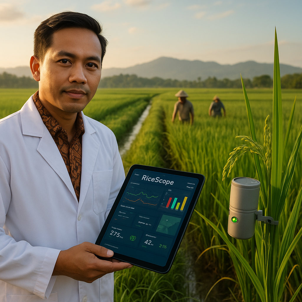 Teknologi Sensor IoT 'RiceScope' Pantau Kesehatan Tanaman Padi Secara Real-Time di Subang