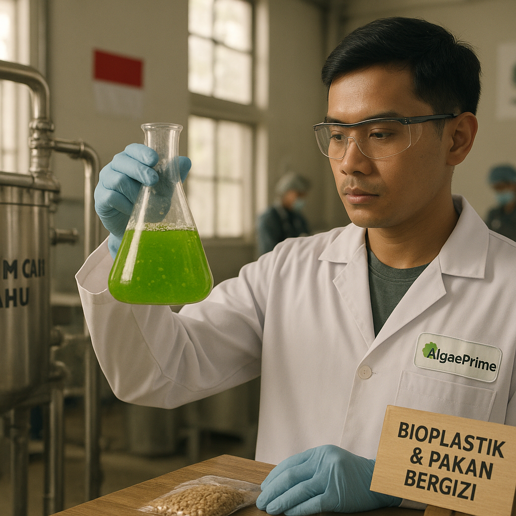 Startup Indonesia 'AlgaePrime' Ubah Limbah Pabrik Tahu Jadi Bioplastik dan Pakan Bergizi
