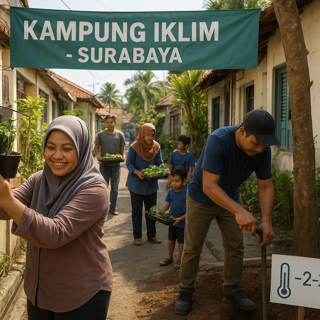 Komunitas 'Kampung Iklim' di Surabaya Sukses Turunkan Suhu Permukaan dengan Vertical Garden dan Biopori Masal