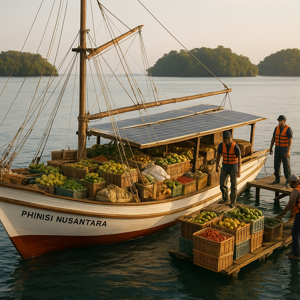 Kapal Listrik Tenaga Surya 'Phinisi Nusantara' Angkut Hasil Bumi di Kepulauan Seribu, Kurangi Emisi dan Biaya Logistik