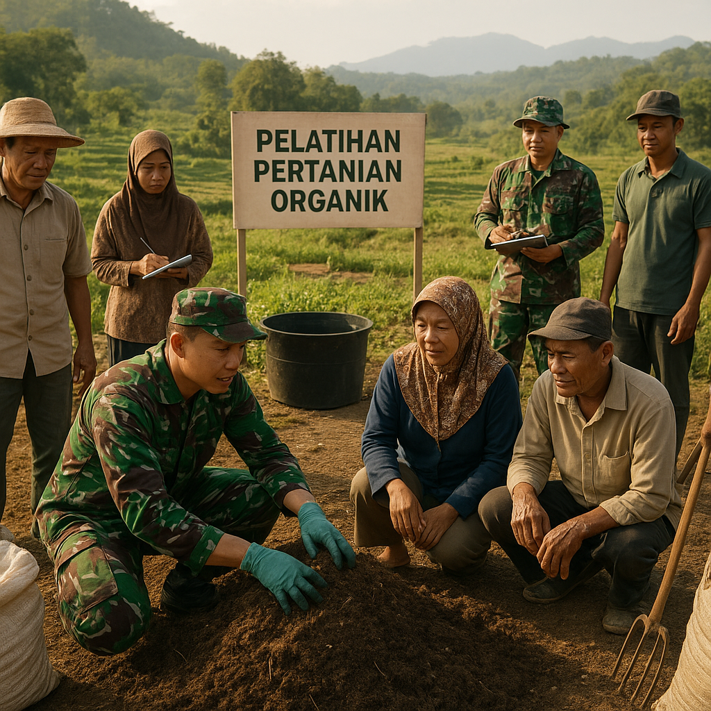 TNI AD Kolaborasi dengan Masyarakat Kembangkan Pertanian Organik di Perbatasan