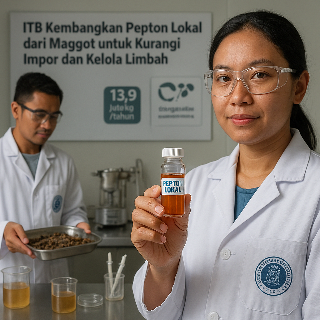 ITB Kembangkan Pepton Lokal dari Maggot untuk Kurangi Impor dan Kelola Limbah