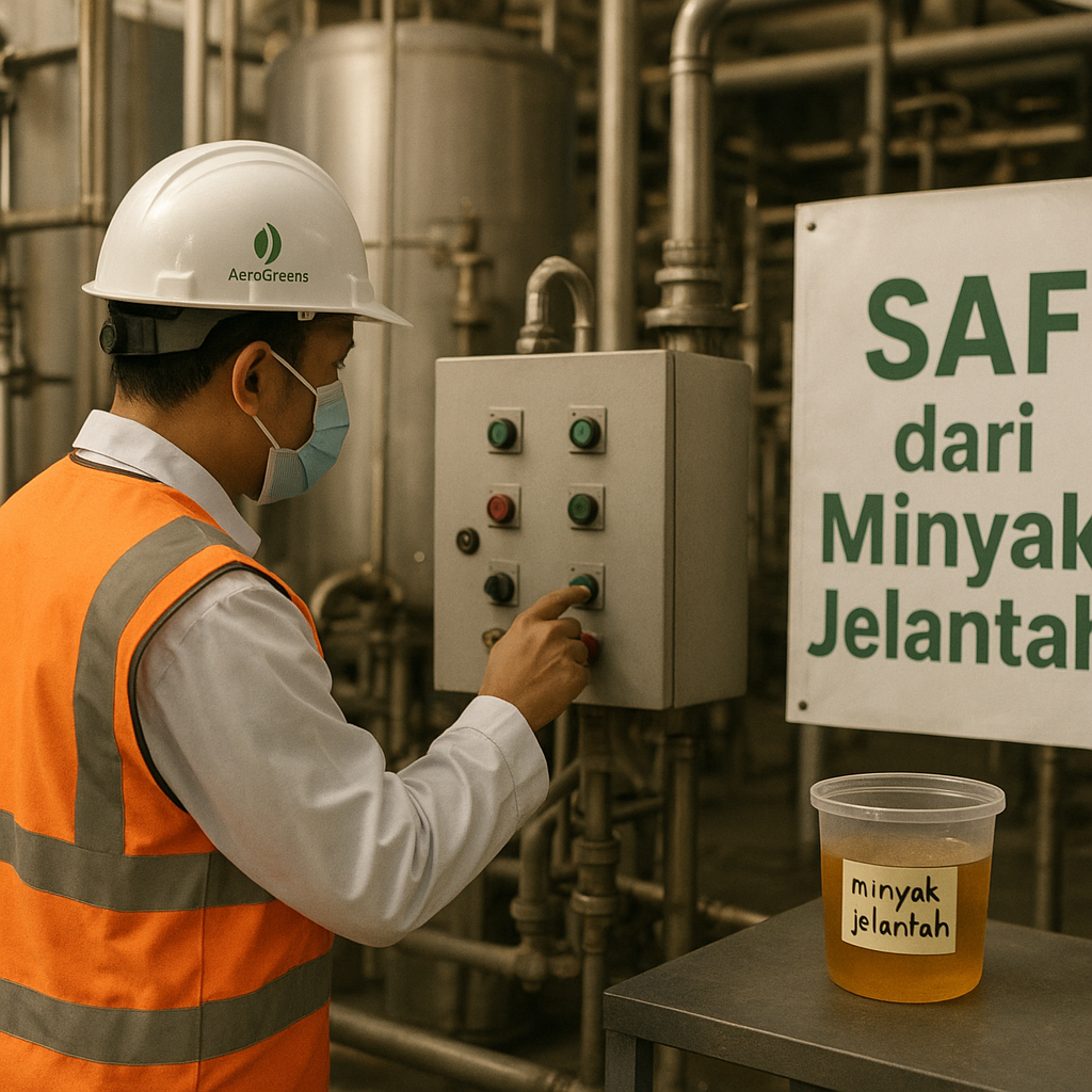 Startup Indonesia Kembangkan Bahan Bakar Aviasi Berkelanjutan (SAF) dari Minyak Jelantah
