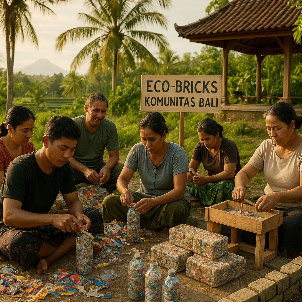 Konversi Limbah Plastik menjadi Bahan Konstruksi ‘Eco-Bricks’ oleh Komunitas di Bali