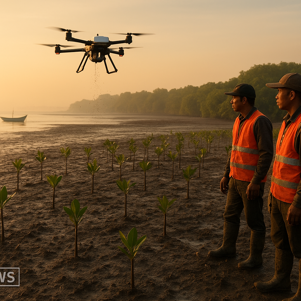 Drone Sebar Benih untuk Reforestasi Hutan Mangrove di Pesisir Jawa