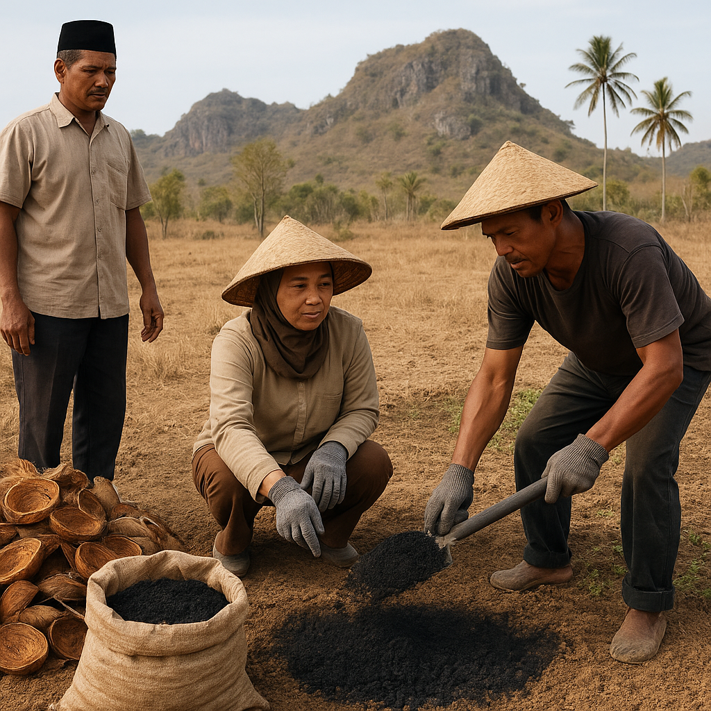 Biochar dari Limbah Tempurung Kelapa Tingkatkan Kesuburan Tanah di Lahan Kritis Gunungkidul
