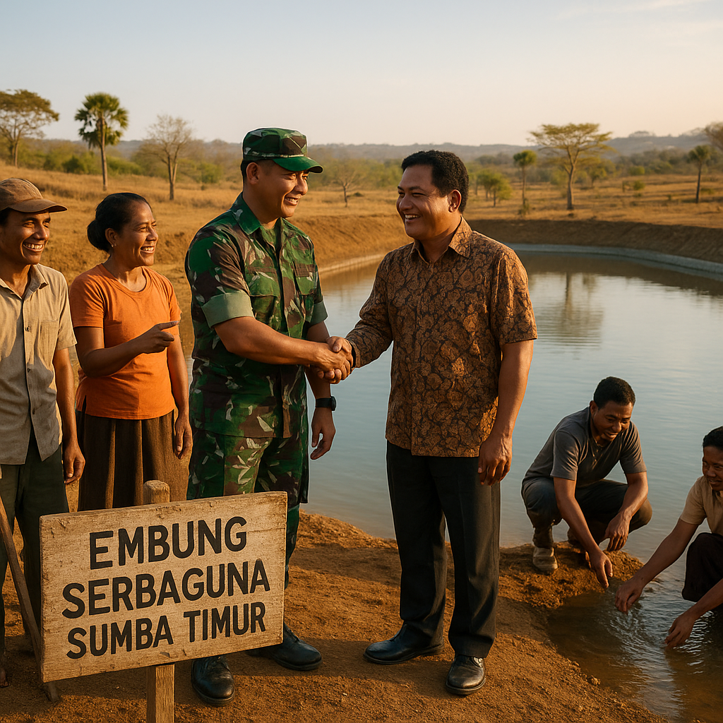 Kolaborasi TNI AD dan Masyarakat Bangun Embung Serbaguna untuk Ketahanan Air di Sumba Timur