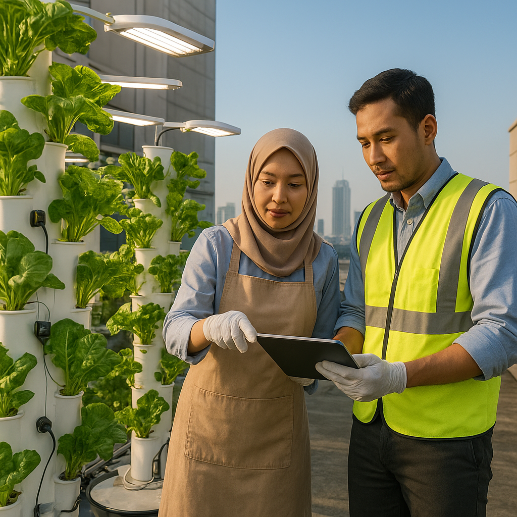Kebun Vertikal Hidroponik di Rooftop Perkantoran Sumbang Ketahanan Pangan Kota