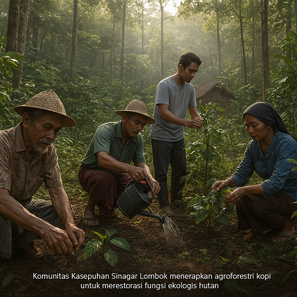 Komunitas Masyarakat Adat Kasepuhan Sinagar Lombok Kembalikan Fungsi Ekologis Hutan melalui Agroforestri Kopi