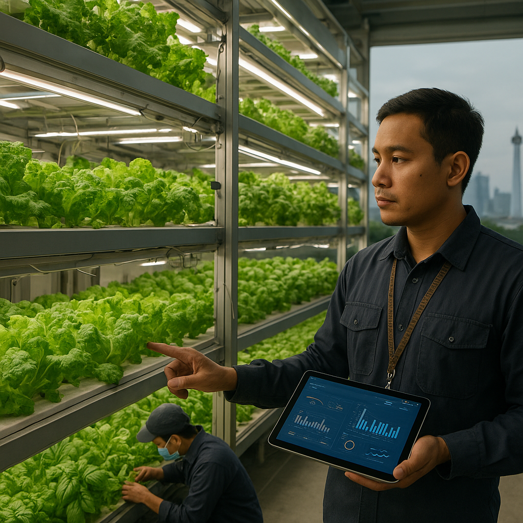 Vertical Farming dengan Sistem IoT di Jakarta Pasok Sayuran Segar Perkotaan