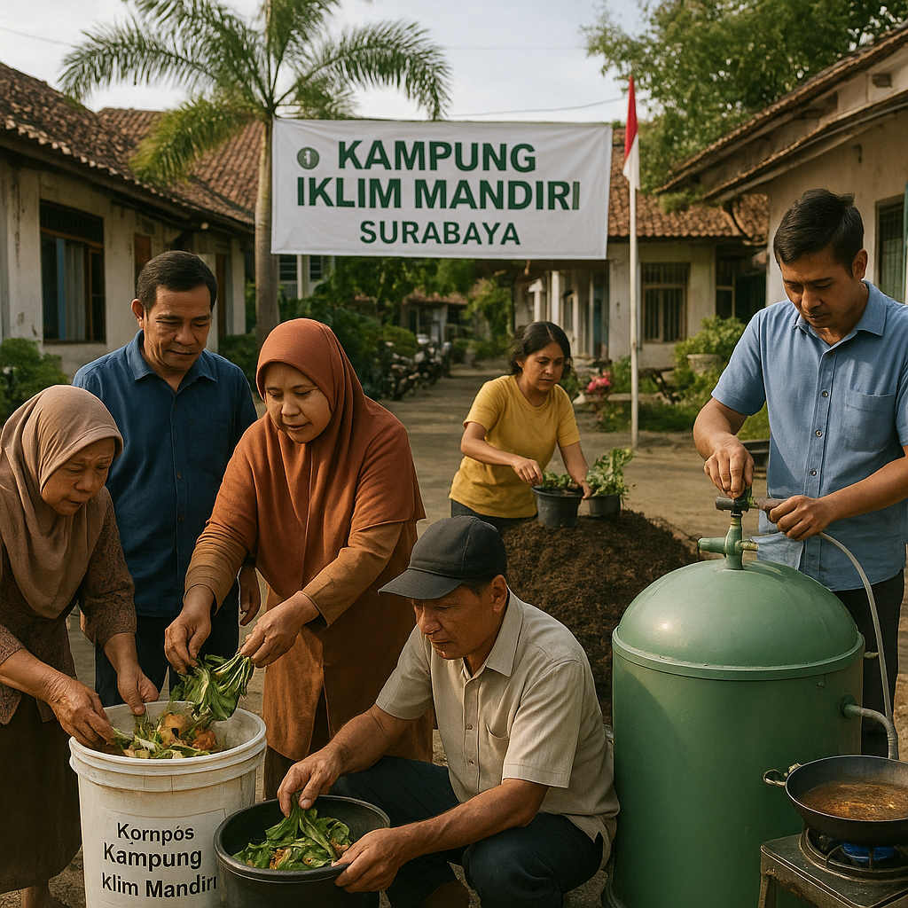 Kampung Iklim Mandiri di Surabaya Hasilkan Energi dan Kompos dari Sampah Organik