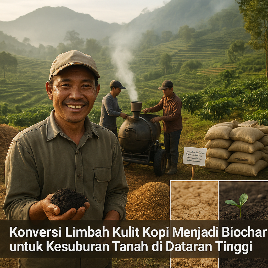 Konversi Limbah Kulit Kopi Menjadi Biochar untuk Kesuburan Tanah di Dataran Tinggi
