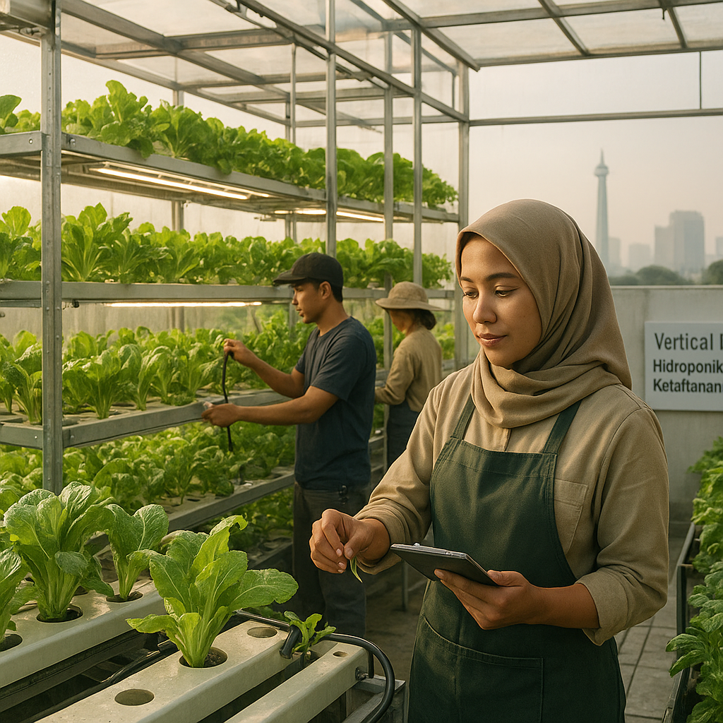 Vertical Farming dengan Sistem Hidroponik di Perkotaan untuk Ketahanan Pangan Lokal
