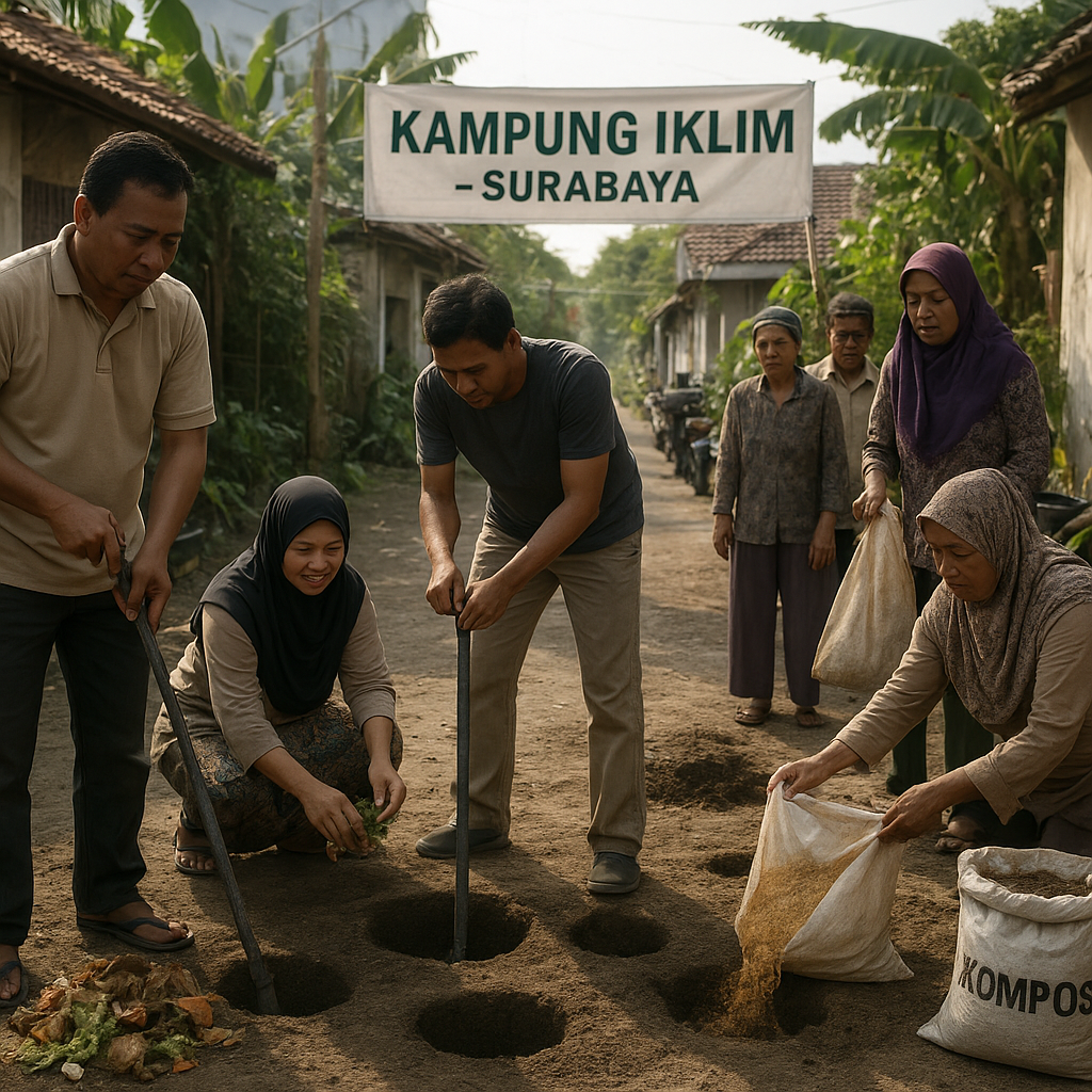 Kampung Iklim di Surabaya Kurangi Sampah dan Hasilkan Kompos dengan Teknologi Biopori