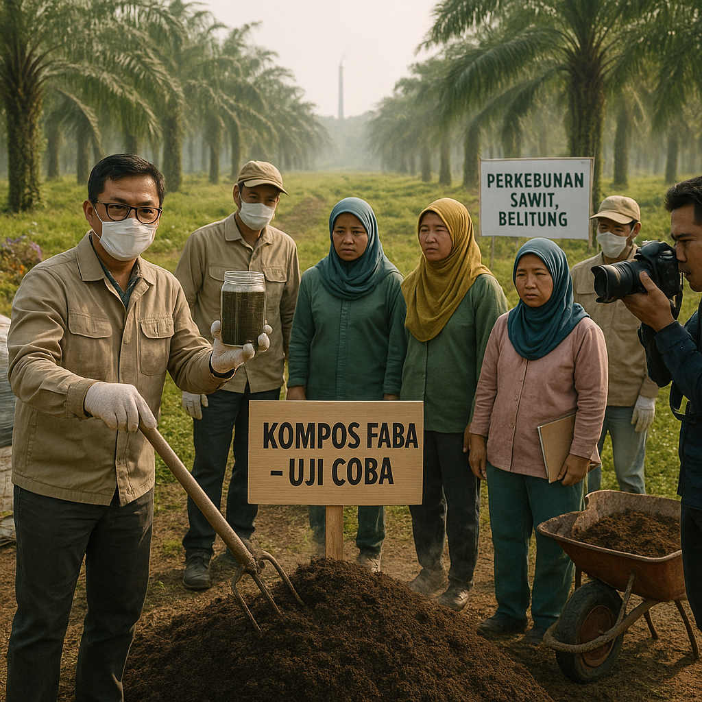 Kompos FABA Diuji di Kebun Sawit Belitung, Jadi Alternatif Pupuk Ramah Lingkungan