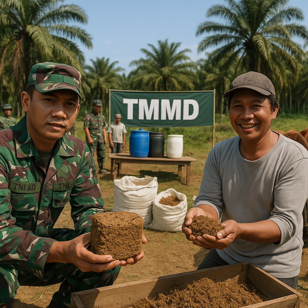 Inovasi Pakan dari Limbah Sawit oleh TNI AD: Tingkatkan Produktivitas Ternak dan Kurangi Kebakaran Lahan