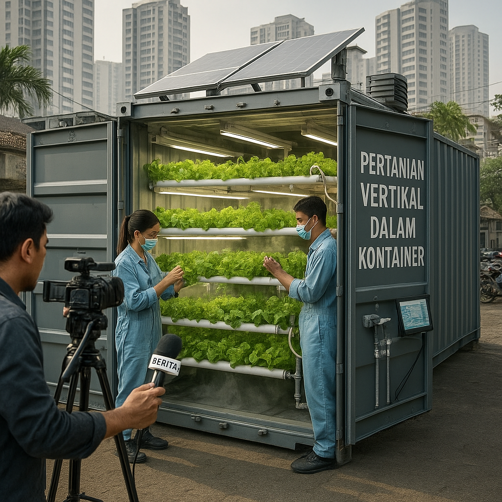 Konsep 'Vertical Farming' dalam Kontainer Bekas di Perkotaan Padat