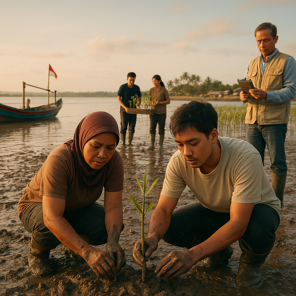 Karbon Biru dari Restorasi Mangrove untuk Pembiayaan Iklim