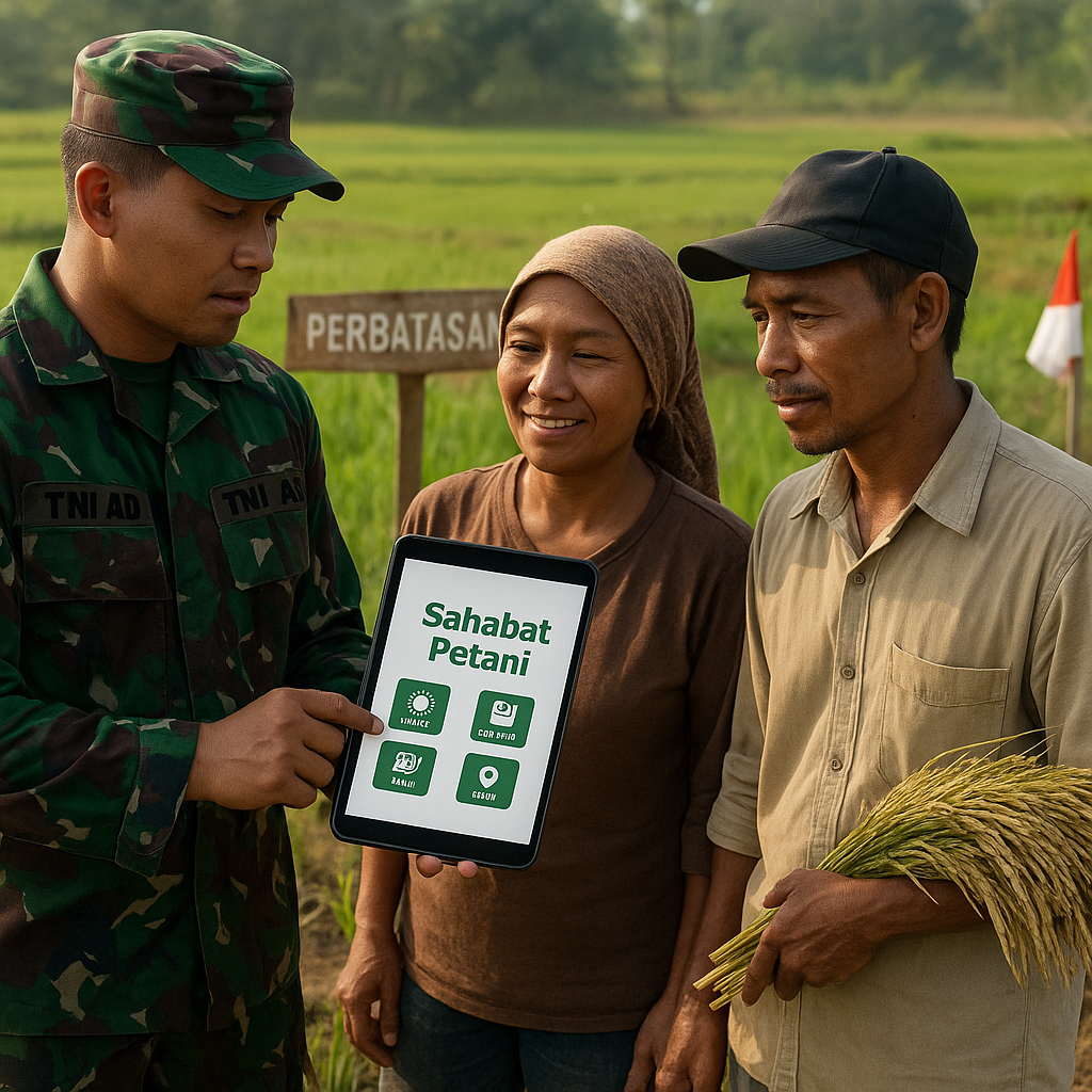 Aplikasi 'Sahabat Petani' oleh TNI AD untuk Modernisasi Pertanian Perbatasan