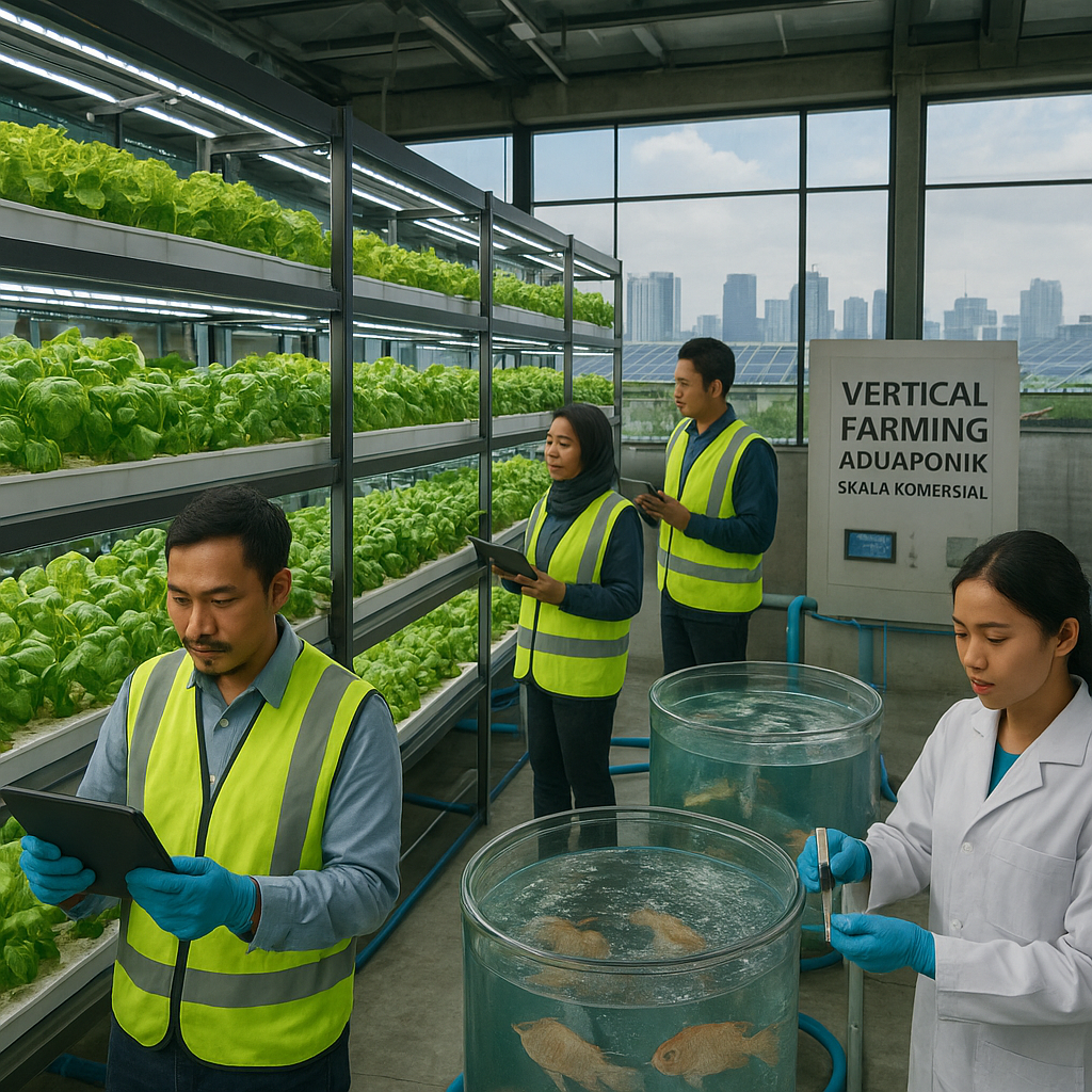 Vertical Farming dengan Sistem Aquaponik Skala Komersial Dikembangkan di Lahan Perkotaan Terbatas