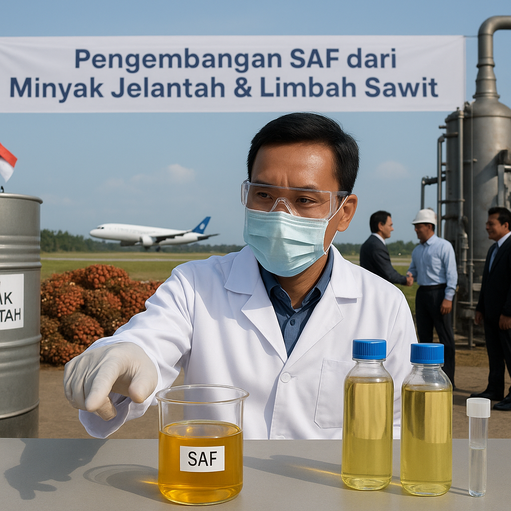 Pengembangan Bahan Bakar Aviasi Berkelanjutan (SAF) dari Minyak Jelantah dan Limbah Sawit