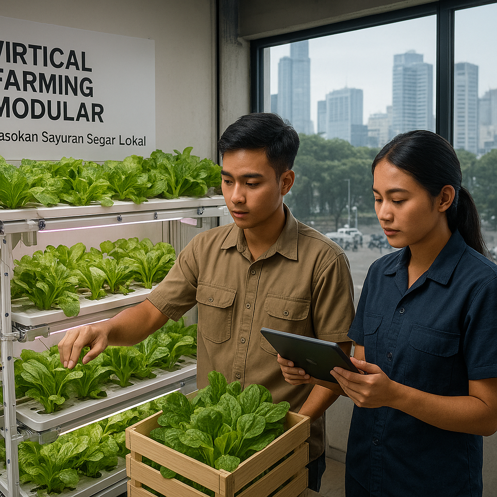 Vertical Farming Modular di Perkotaan untuk Pasokan Sayuran Segar Lokal