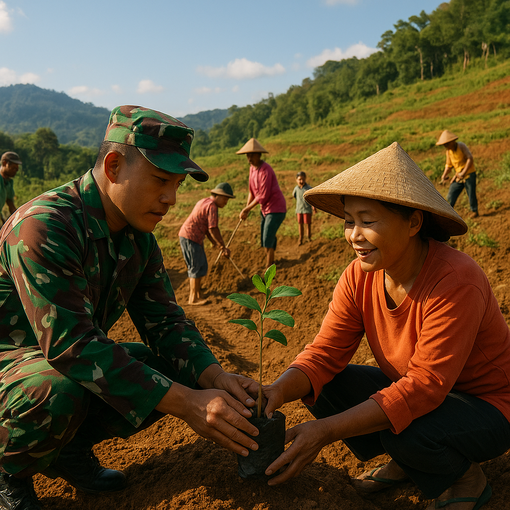 Kolaborasi TNI AD dan Masyarakat dalam Program Rehabilitasi Lahan Kritis untuk Ketahanan Pangan