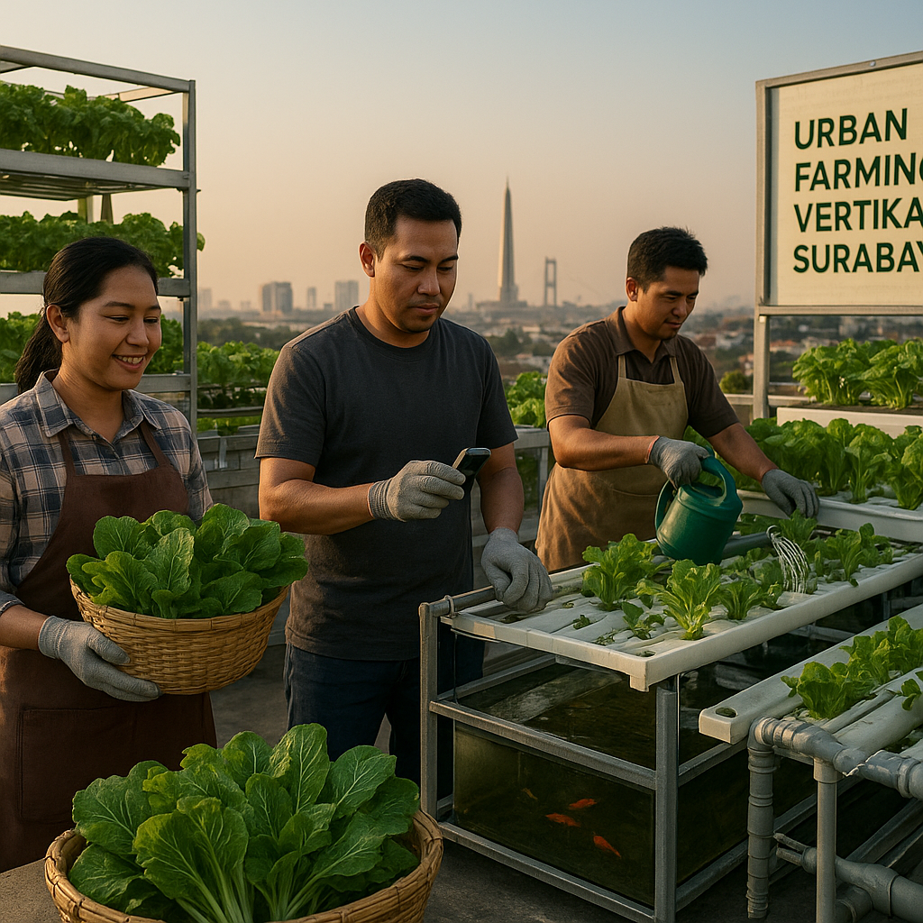 Urban Farming Vertikal di Surabaya Sukses Penuhi Kebutuhan Sayur Segar Perkotaan