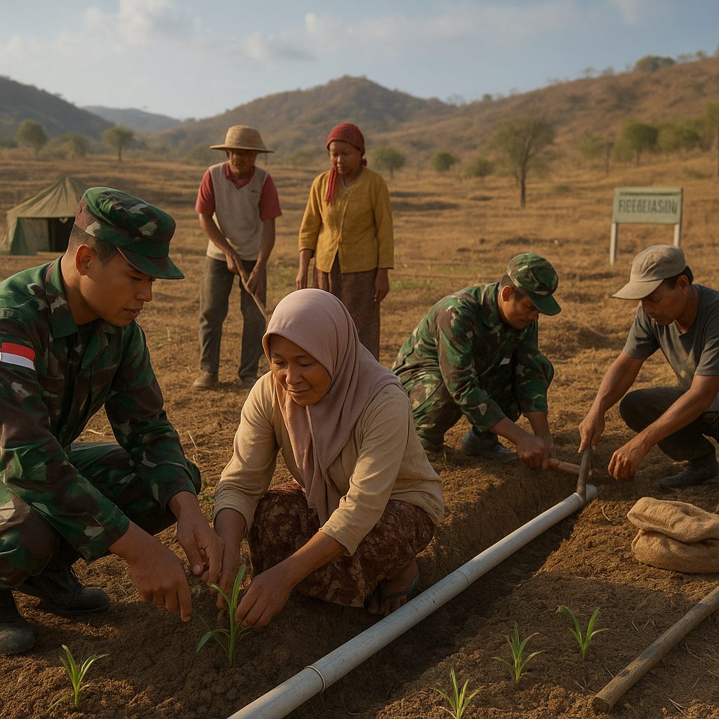 Kolaborasi TNI AD dengan Masyarakat Kembangkan Pertanian Lahan Kering di Perbatasan