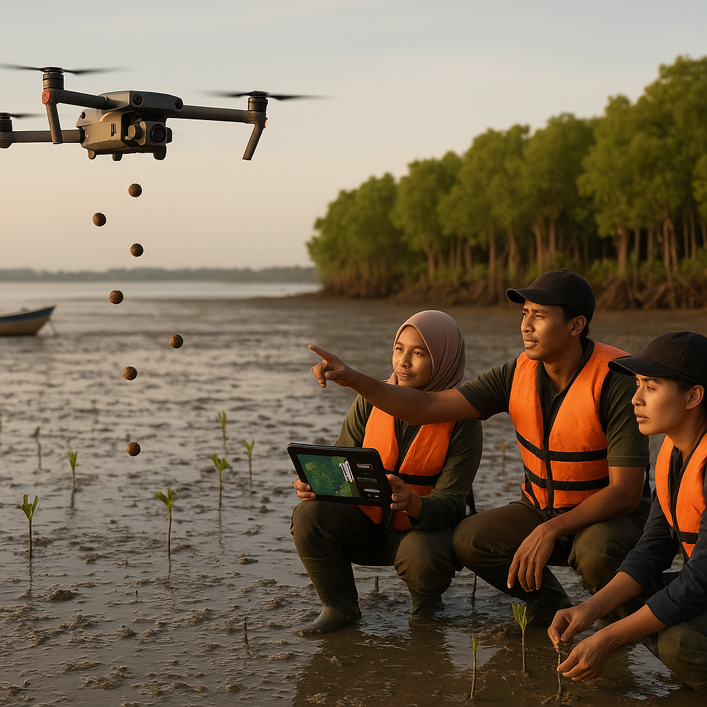 Pemanfaatan Drone untuk Penanaman Mangrove dan Pemantauan Rehabilitasi