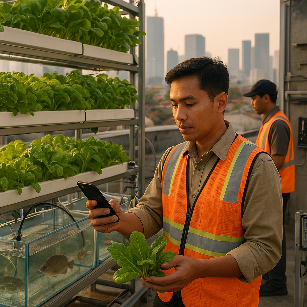 Vertical Farming dengan Sistem Aquaponik Berbasis IoT di Perkotaan Indonesia