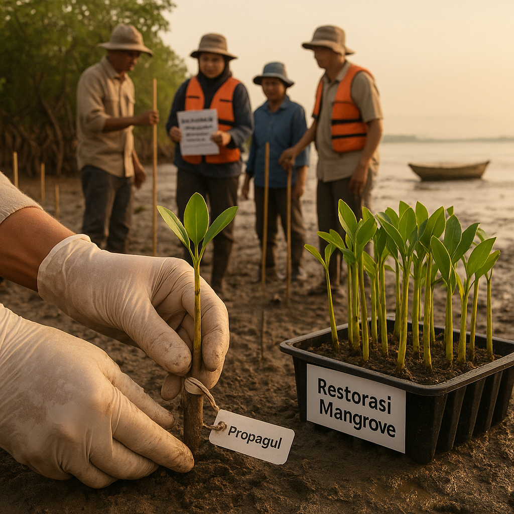 Restorasi Mangrove Berbasis Sel punca (Propagul) untuk Percepatan Rehabilitasi Pesisir