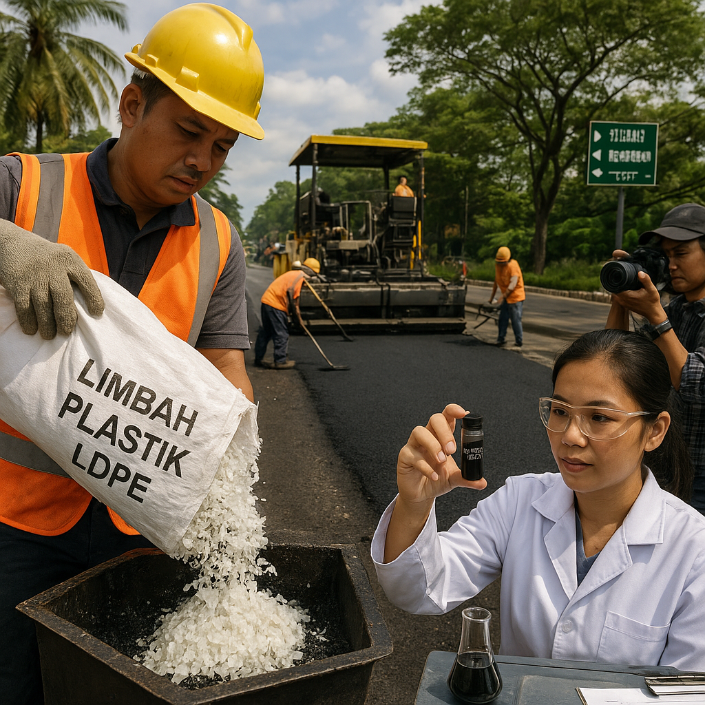 Konversi Limbah Plastik LDPE Menadi Bahan Baku Aspal Modifikasi yang Tahan Lama